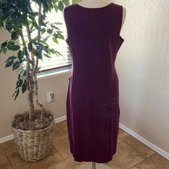 Belle by Kim Gravel TripleLuxe Knit Tie-Front Midi Dress ~ Bordeaux - Picture 3 of 6